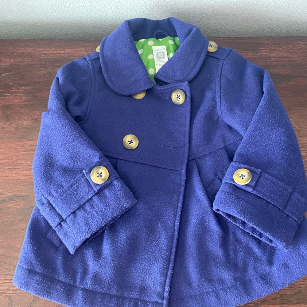 Used Toddler Girls Royal Blue Peacoat Carter’s size 2T